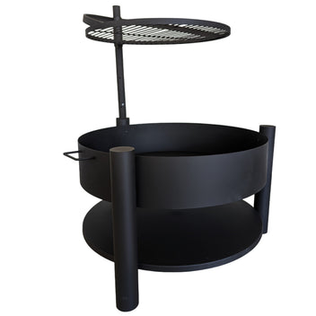 Utomhusgrill 80 x 80 cm – 60 cm grillgaller, 2 mm stål, svart