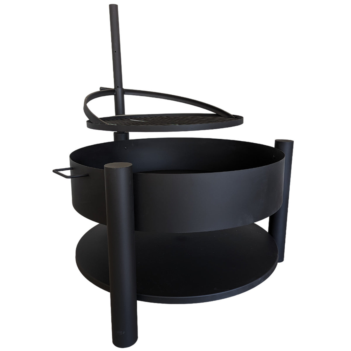 Utomhusgrill 80 x 80 cm – 60 cm grillgaller, 2 mm stål, svart