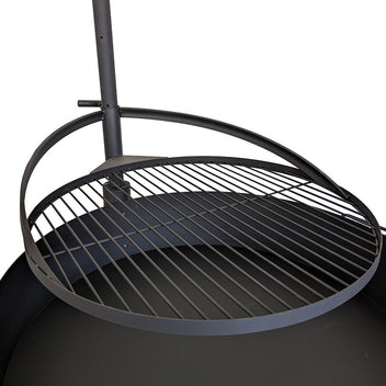 Utomhusgrill 80 x 80 cm – 60 cm grillgaller, 2 mm stål, svart