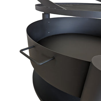 Utomhusgrill 80 x 80 cm – 60 cm grillgaller, 2 mm stål, svart