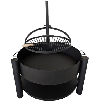 Utomhusgrill 80 x 80 cm – 60 cm grillgaller, 2 mm stål, svart