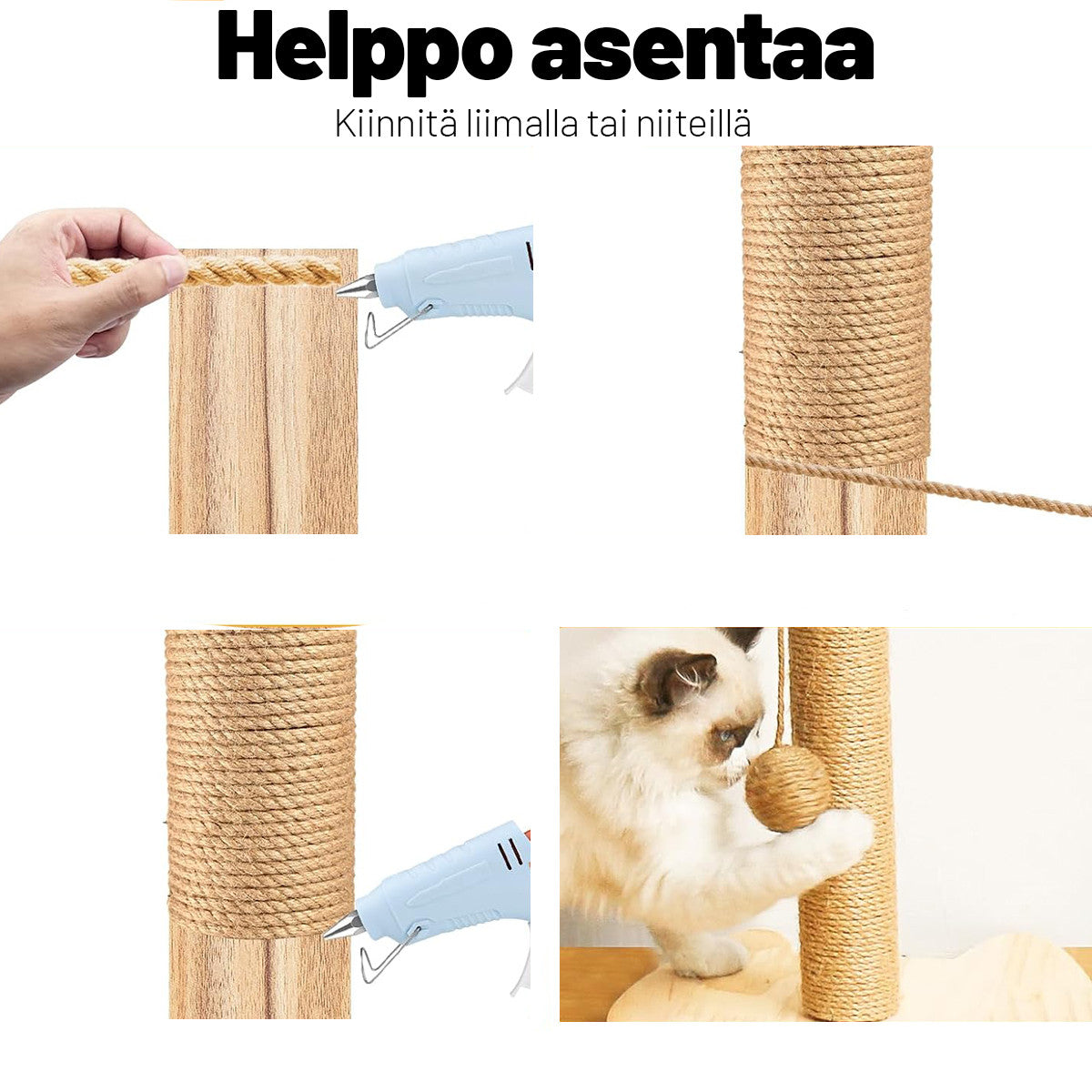 Sisalrep till klösbräda 4 mm x 50 m – naturligt, hållbart