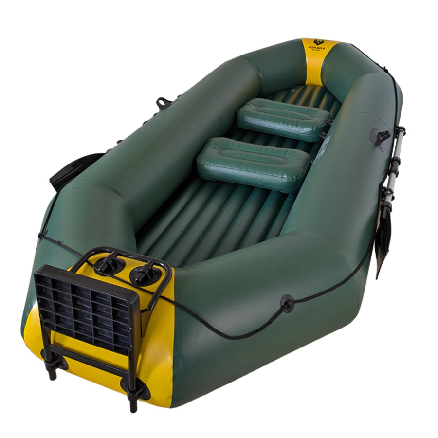 OUTLET! Kumivene 295 x 125 cm moottoritelineellä – 3+1 hengelle, ilmatäytteiset istuimet