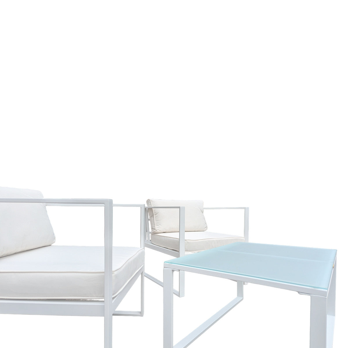 POHJOLA GARDEN Ulkosohvaryhmä ISLA 2+1, Valkoinen / Vaalea Beige