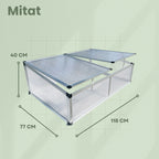 POHJOLA GARDEN Minikasvihuone / kasvatuslaatikko XL 118 x 77 x 40cm, harmaa