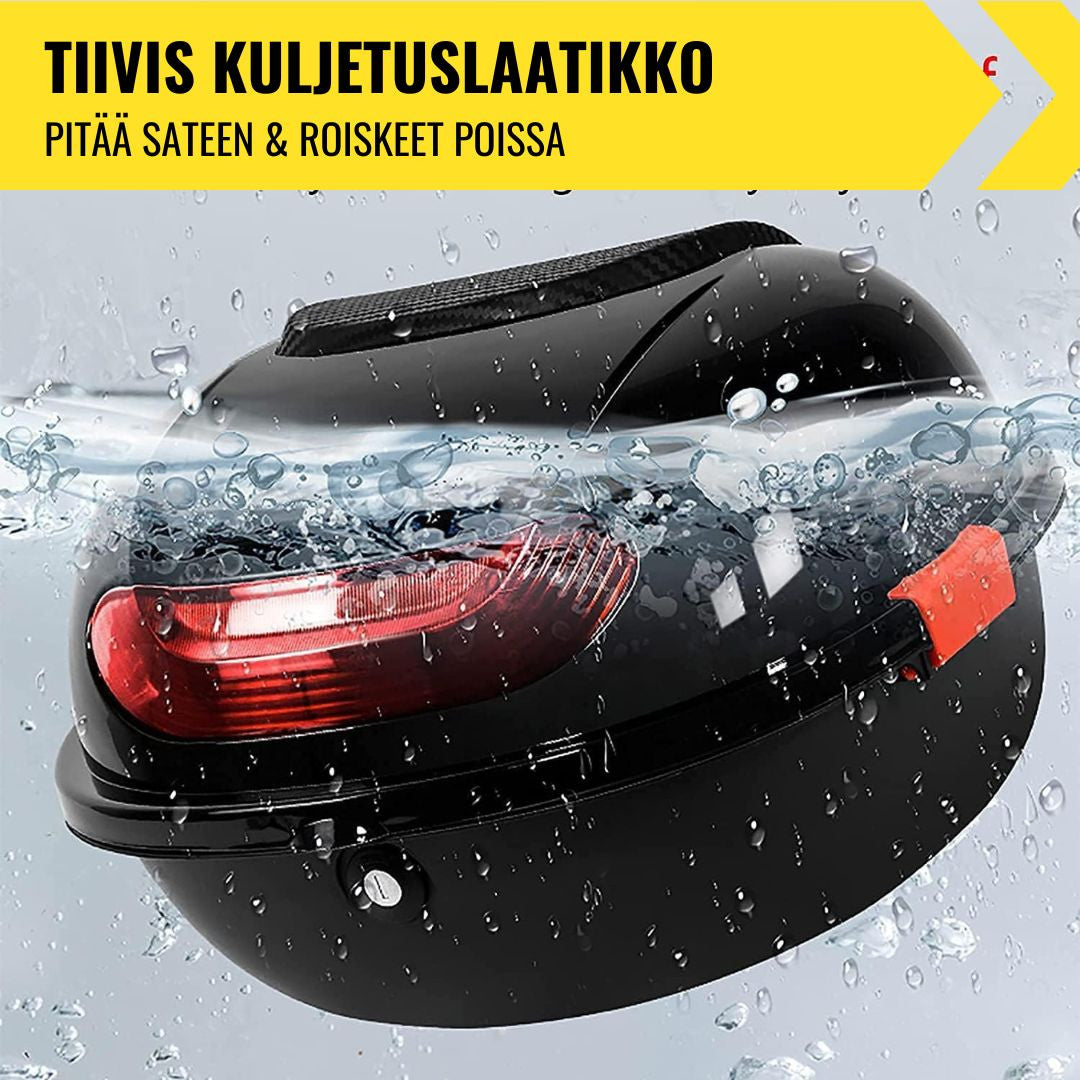 Transportlåda till 1000 W elscooter – låsbar, ABS- och PP-plast, ryggstöd