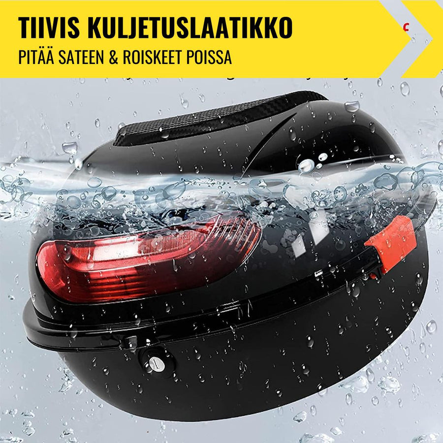 Kuljetuslaatikko 1000W sähköskootteriin – lukittava, ABS- ja PP-muovi, selkänoja