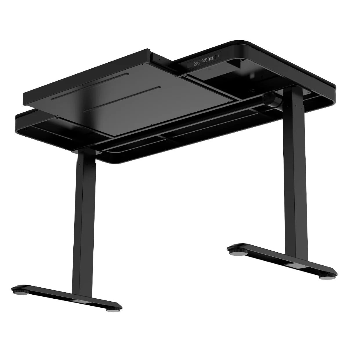 B-OUT! Sähköpöytä 120 x 60 cm laatikolla – korkeussäätö 72–117 cm, hiljainen moottori, musta - LUE TUOTEKUVAUS