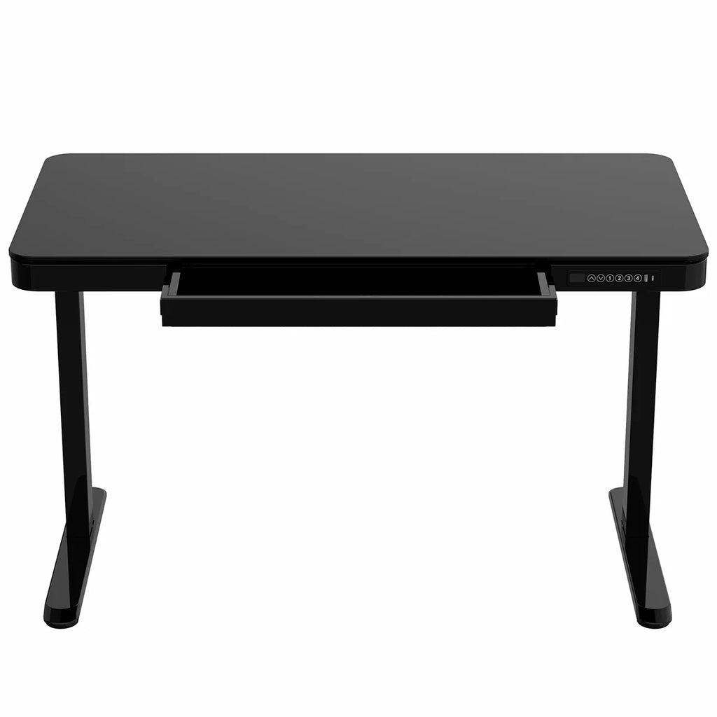 B-OUT! Sähköpöytä 120 x 60 cm laatikolla – korkeussäätö 72–117 cm, hiljainen moottori, musta - LUE TUOTEKUVAUS