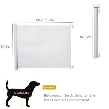 Rullbar hundramp 115 cm, vit