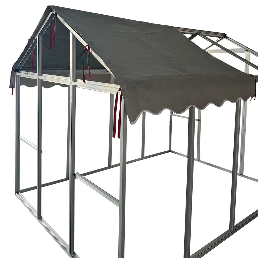 Kattkoja 242 x 178 x 187 cm – aluminiumram, galvaniserat järntrådsnät, presenningstak