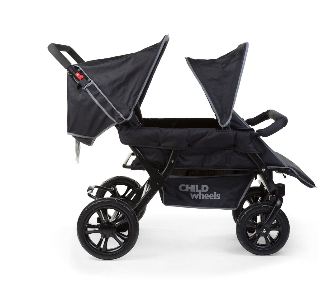 Childhome - Two By Two Lastenrattaat + Sadesuoja + Aurinkokatos - Teräs + Tede