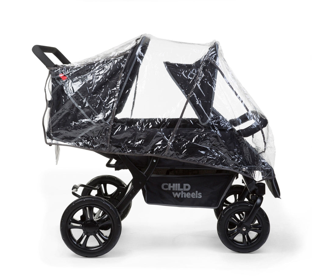 Childhome - Two By Two Lastenrattaat + Sadesuoja + Aurinkokatos - Teräs + Tede