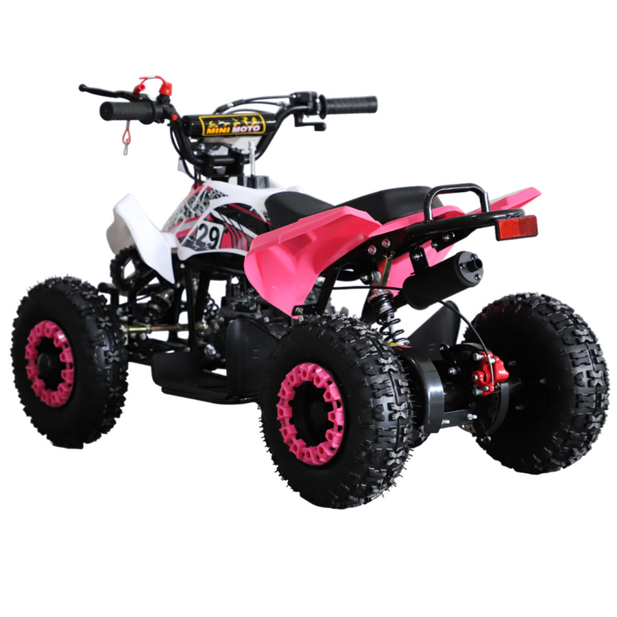 Barnmönster 49cc – justerbar hastighet, automatväxel, skivbromsar, rosa