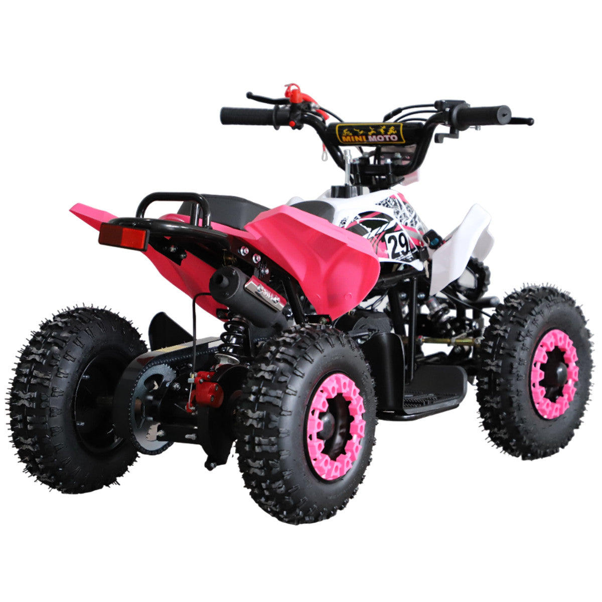 Barnmönster 49cc – justerbar hastighet, automatväxel, skivbromsar, rosa