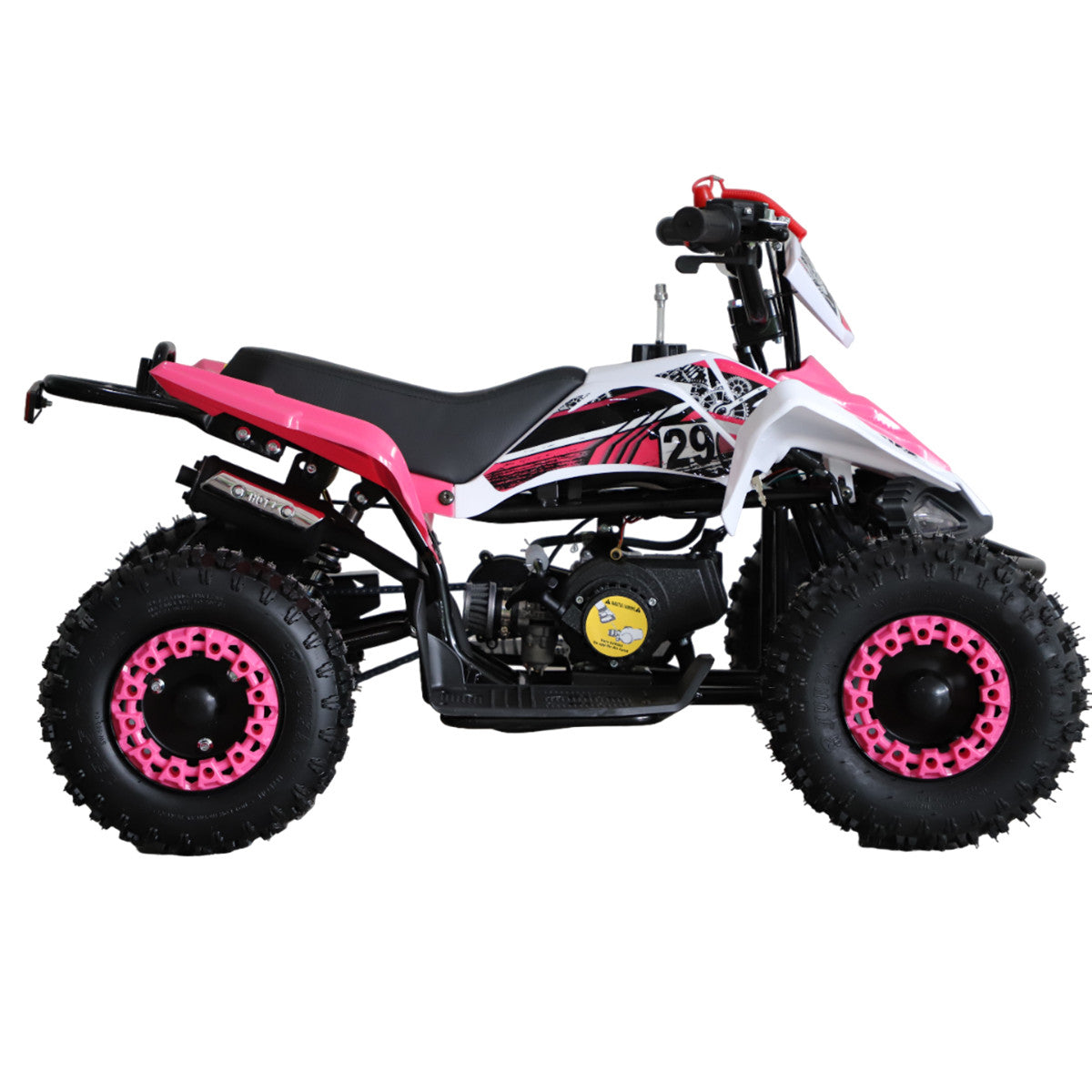 Barnmönster 49cc – justerbar hastighet, automatväxel, skivbromsar, rosa
