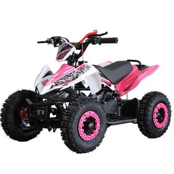 Barnmönster 49cc – justerbar hastighet, automatväxel, skivbromsar, rosa