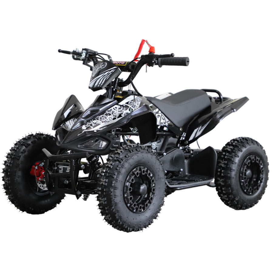 Minimotorcykel för barn 49 cc – automatisk, justerbar max 45 km/h, svart