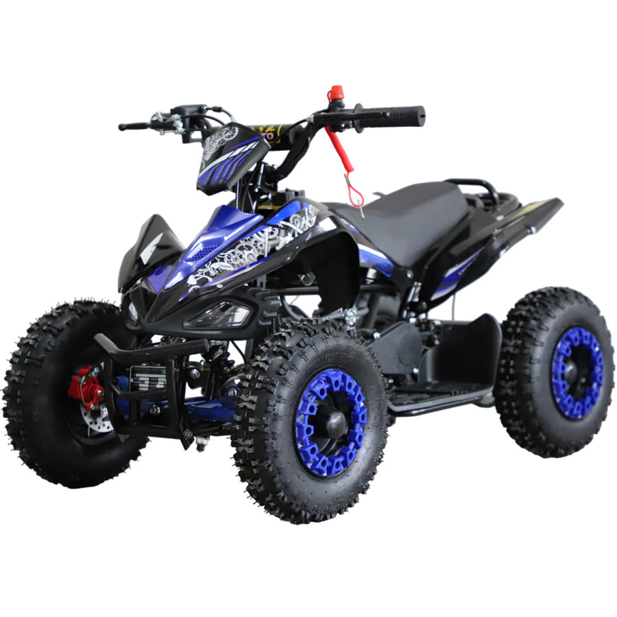 Minimotorcykel för barn 49 cc – automatisk, justerbar max 45 km/h, blå