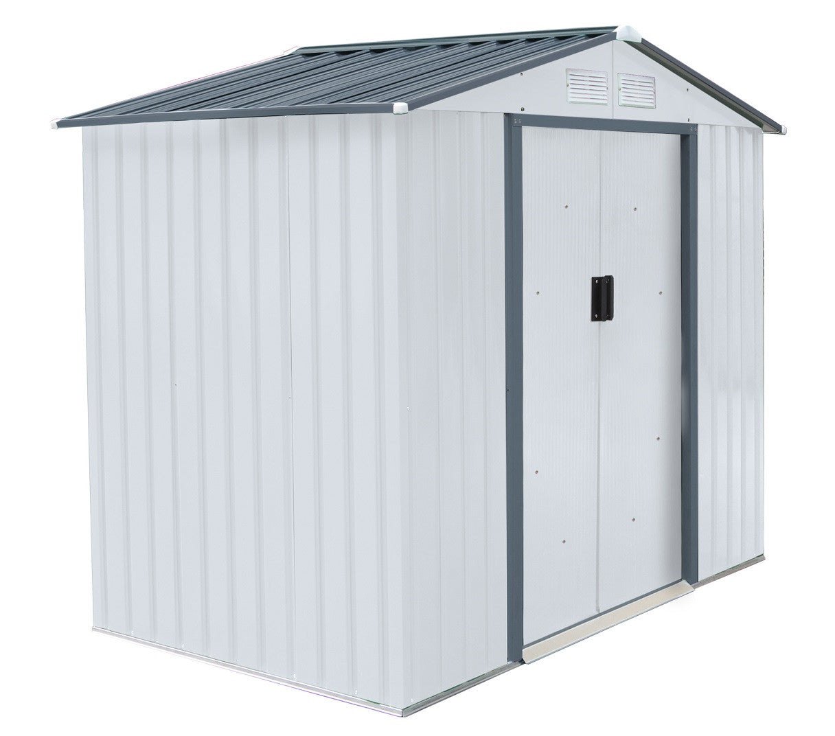 OUTLET! POHJOLA GARDEN Pihavaja 2,7m2 Puutarhavaja, Peltivarasto, Työkaluvaja Valkoinen + sokkeli, lue tuotekuvaus!