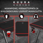 KUURA GAMING PELIPÖYTÄ PRO 140X60 CM