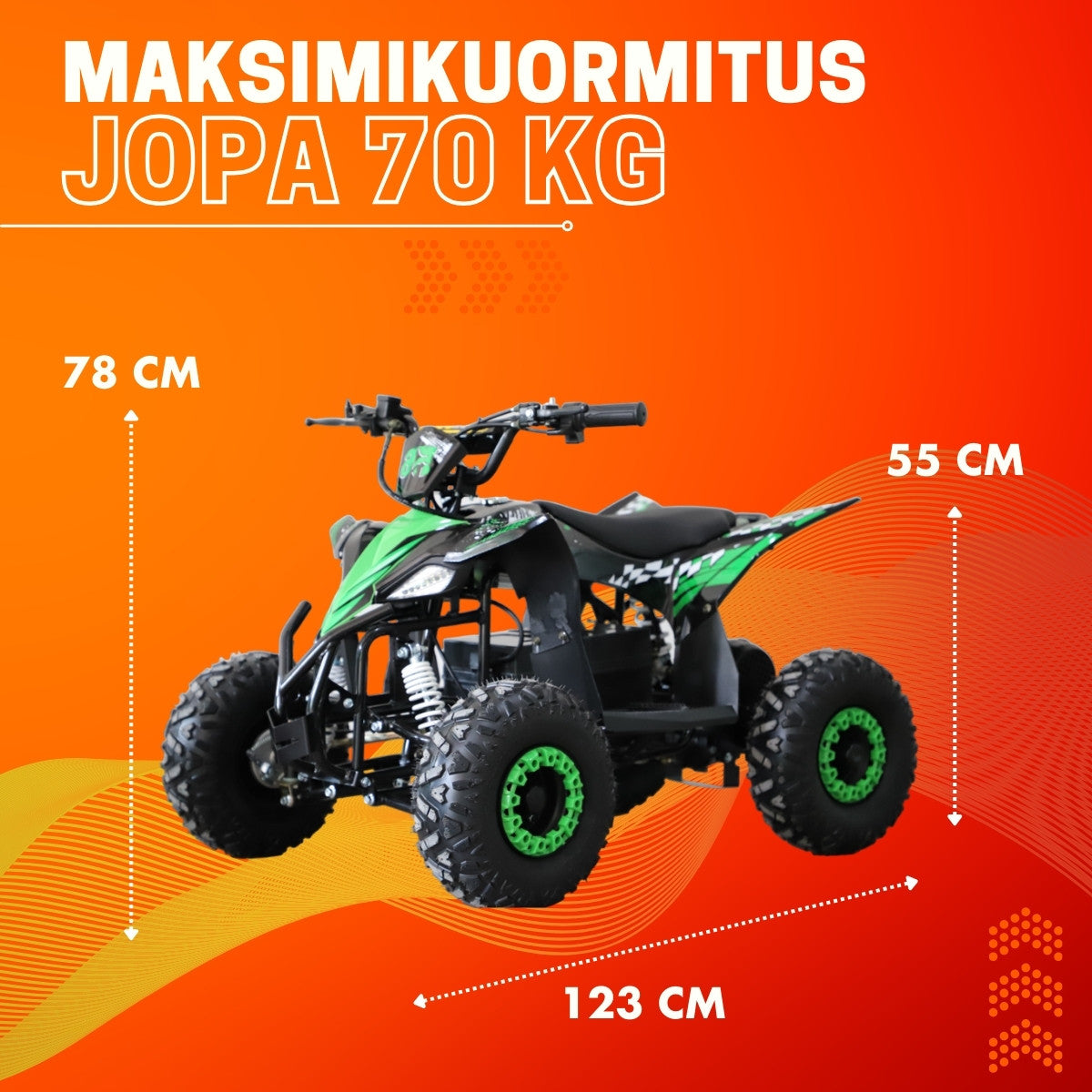Elektrisk miniatyrtraktor 500 W – borstlös motor, 70 kg, 4 x 12V/20Ah