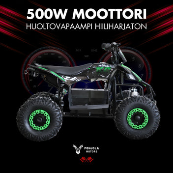 Elektrisk miniatyrtraktor 500 W – borstlös motor, 70 kg, 4 x 12V/20Ah