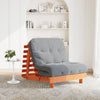 Futonsoffa med madrass, ljusbrun, 80x206x11 cm, massiv furu