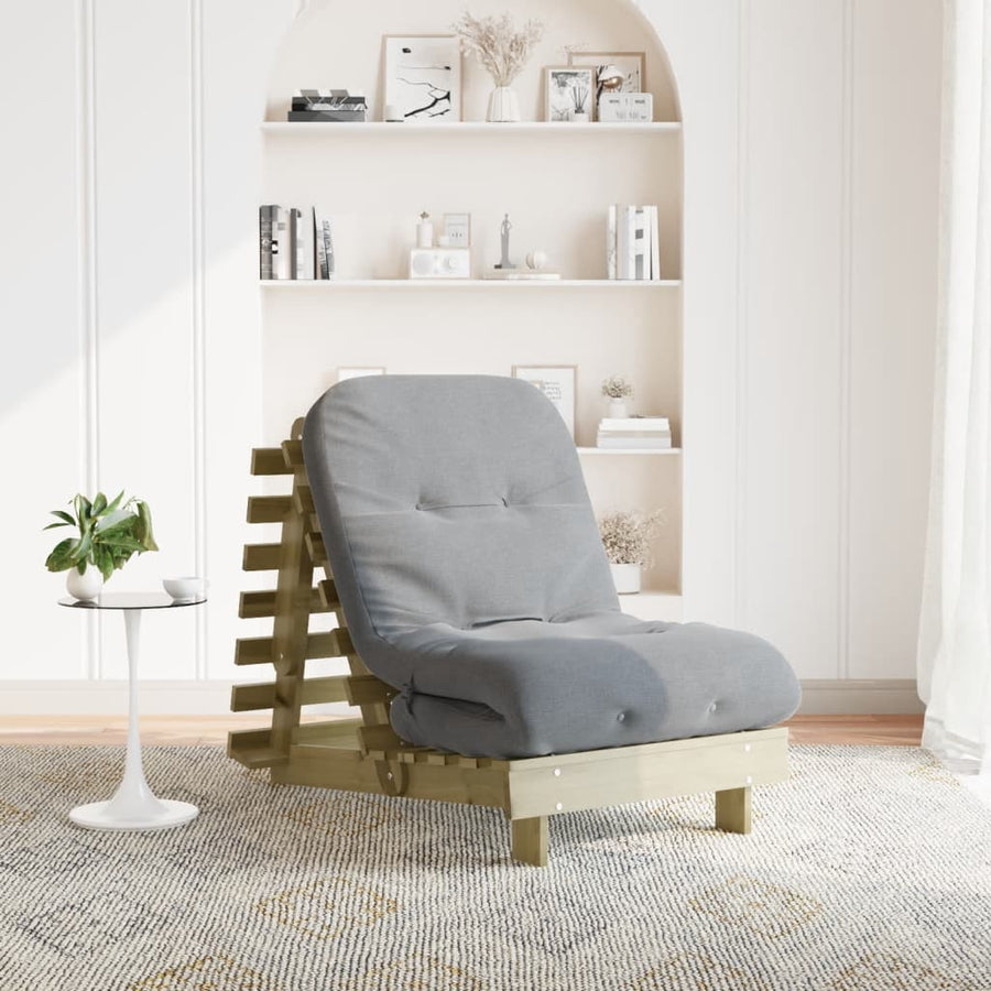 Futonsoffa med madrass 70x206x11 cm impregnerad furu