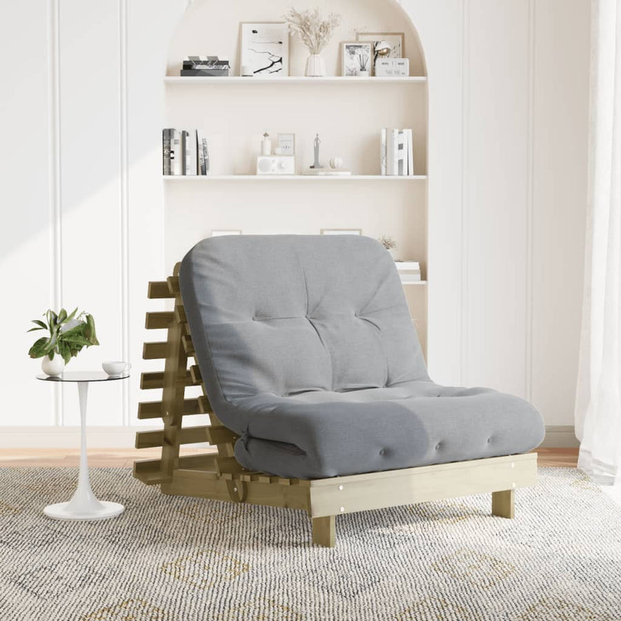Futonsoffa med madrass 80x206x11 cm impregnerad furu