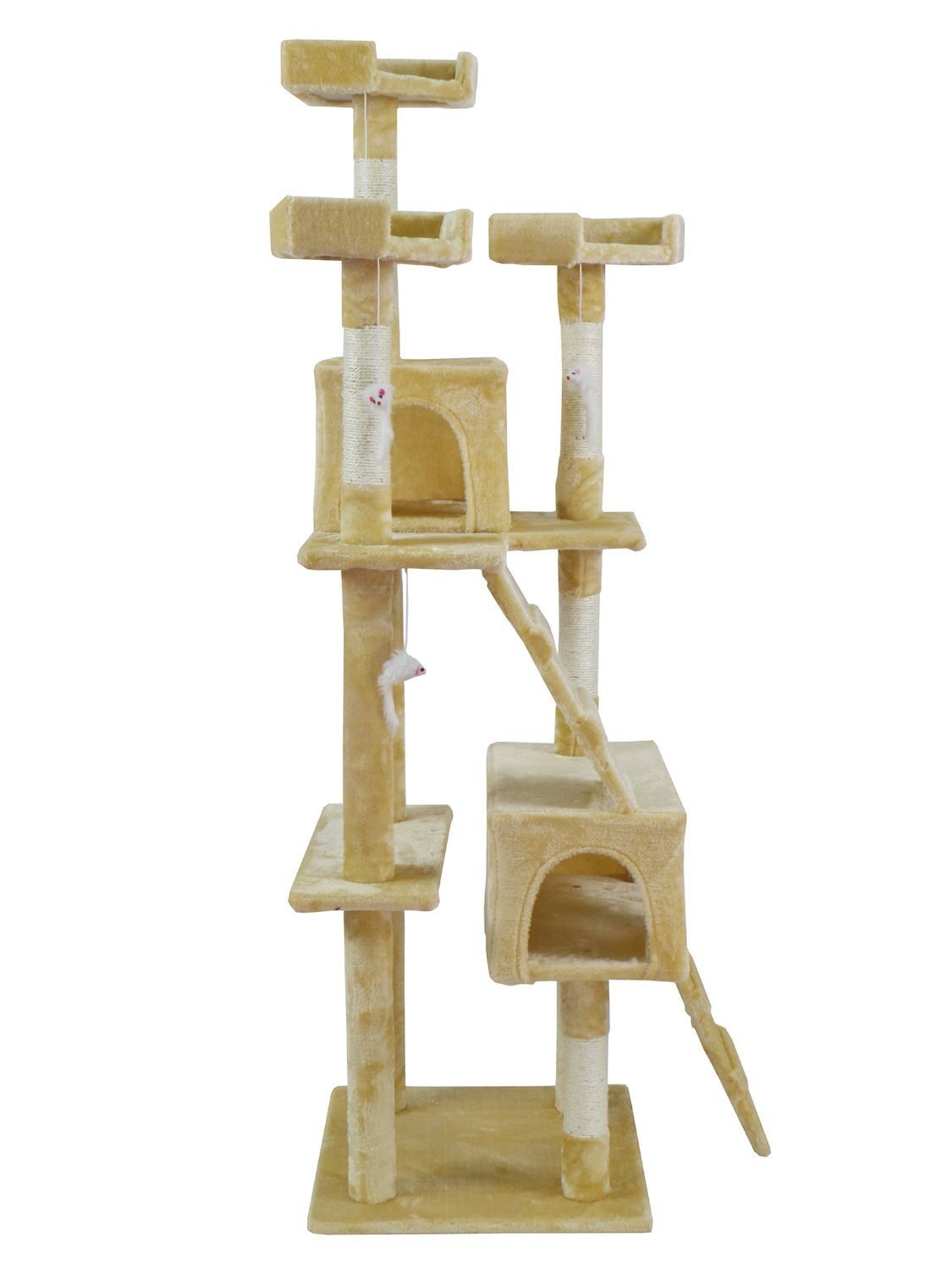 Kattklösbräda 170 cm – 2 grottor, 3 nivåer, beige