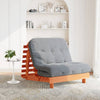 Futonsoffa med madrass, ljusbrun, 100x206x11 cm, massiv furu