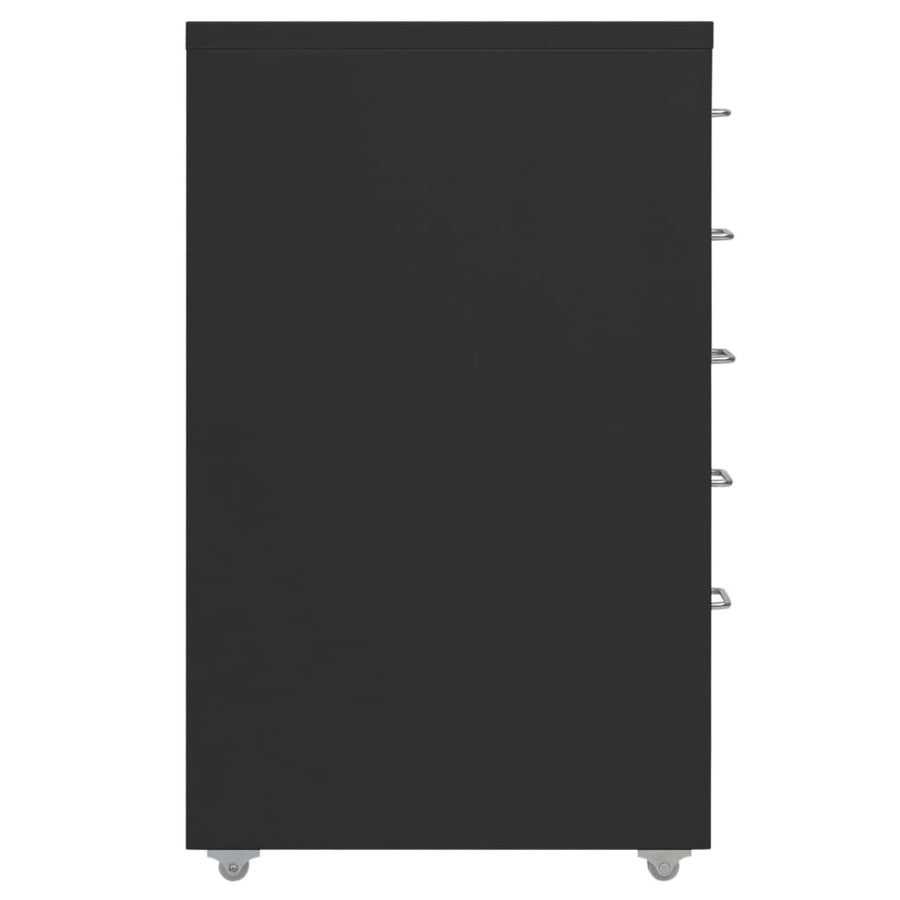 Arkistokaappi siirrettävä musta 28x41x69 cm metalli