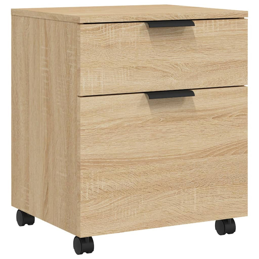 Mobil arkivskåp på hjul Sonoma ek 45x38x54 cm trä