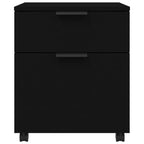 Siirrettävä arkistokaappi pyörillä musta 45x38x54 cm puu