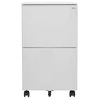 Arkistokaappi siirrettävä vaaleanharmaa 39x45x67 cm teräs