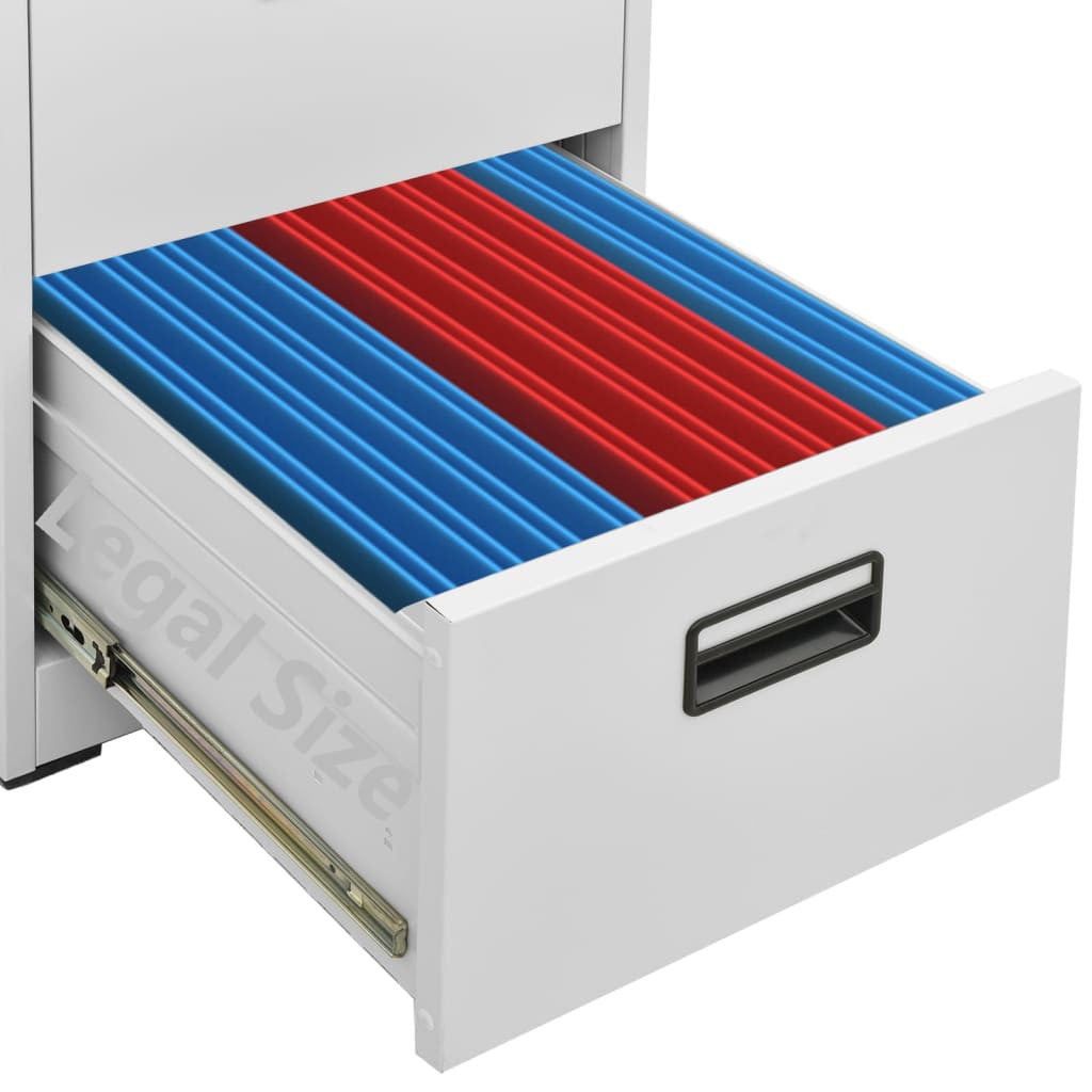 Arkivskåp, ljusgrått, 46x62x133 cm, stål