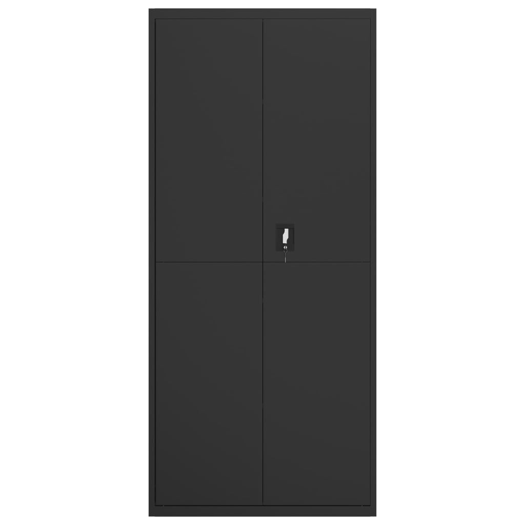 Arkistokaappi musta 90x40x200 cm teräs