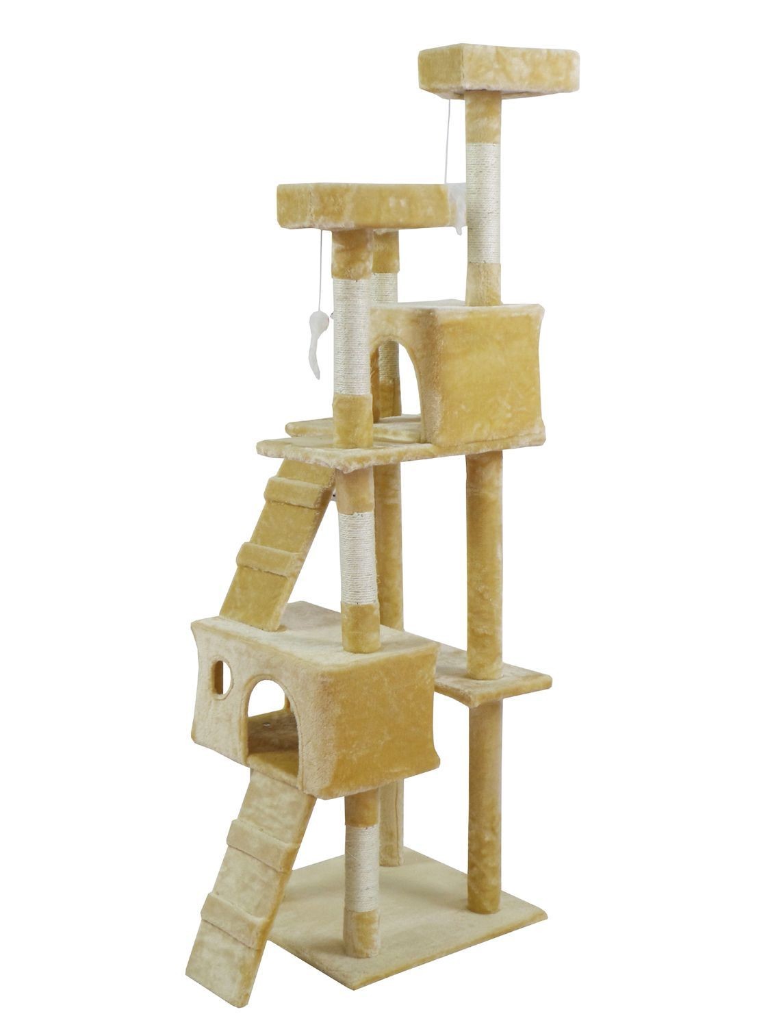 Kattklösbräda 170 cm – 2 grottor, 3 nivåer, beige