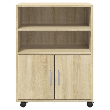 Skåp med hjul Sonoma ek 60x48x81 cm spånskiva