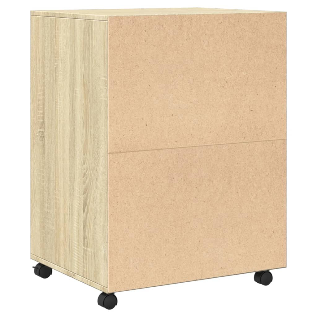Skåp med hjul Sonoma ek 60x48x81 cm spånskiva