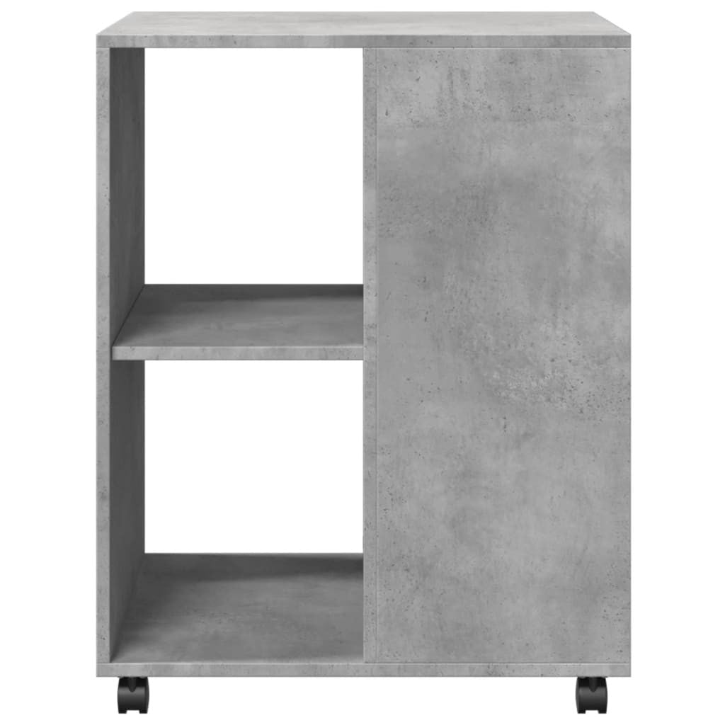 Sidobord med hjul, betonggrå, 55x60x78 cm, teknisk trä