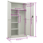 Pukukaappi vaaleanharmaa 90x40x180 cm teräs