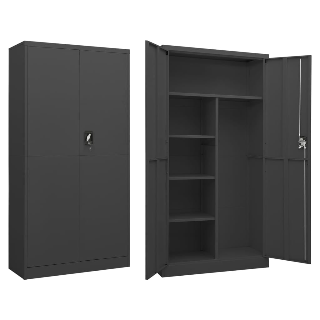 Garderob antracit 90x40x180 cm stål