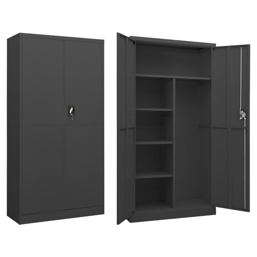 Garderob antracit 90x40x180 cm stål