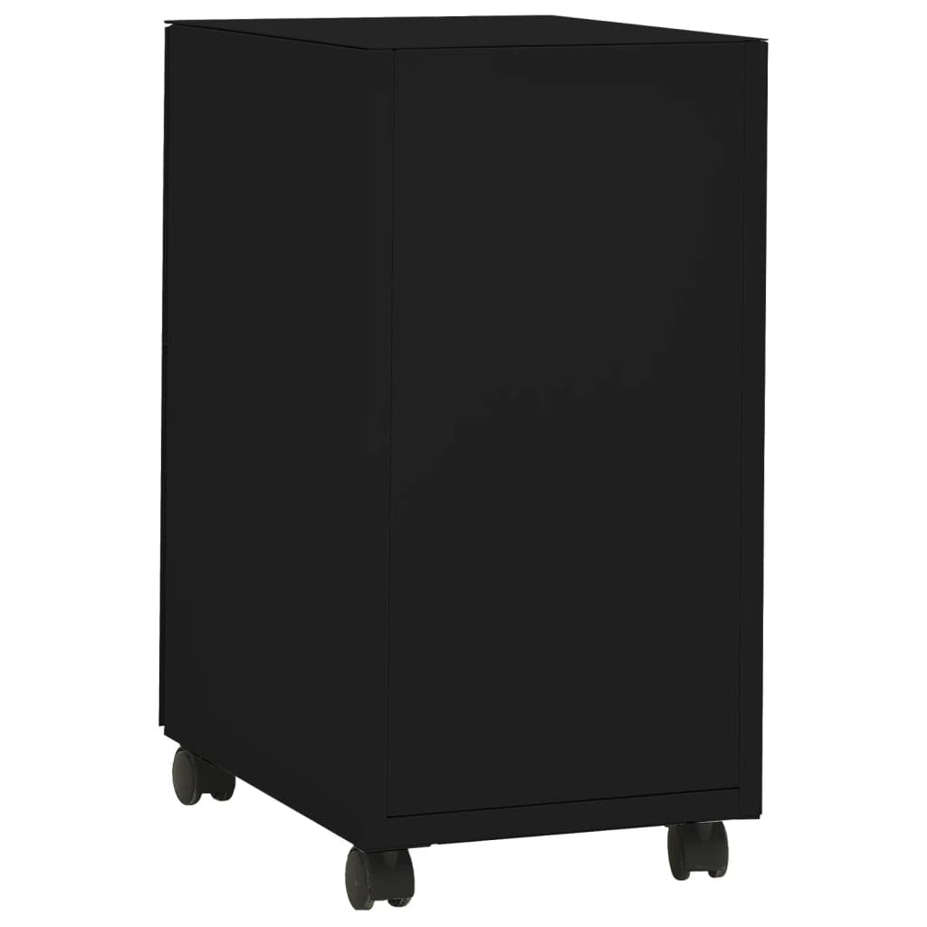 Arkistokaappi siirrettävä musta 30x45x59 cm teräs