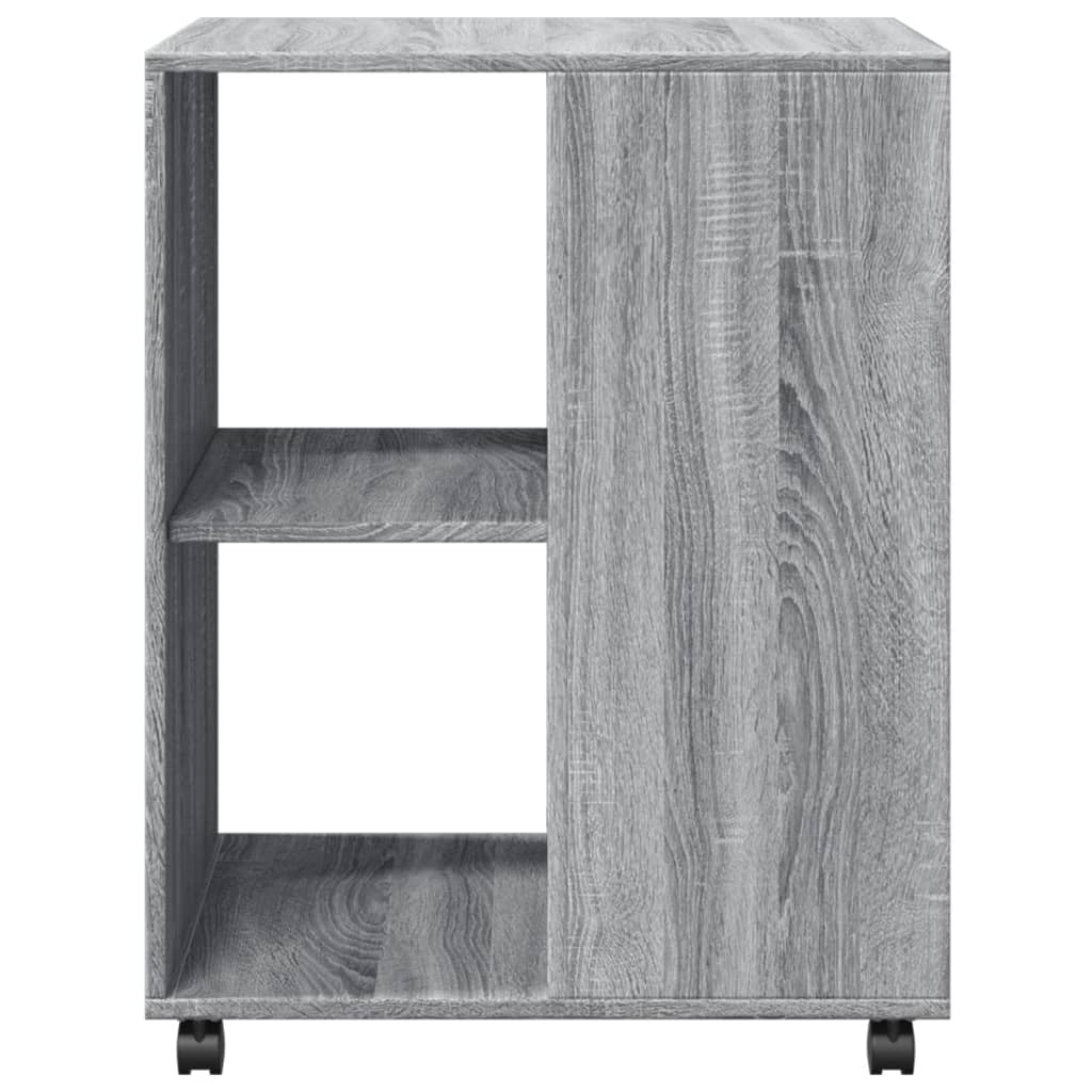 Sidobord med hjul, grått Sonoma 55x60x78 cm teknisk trä
