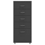 Arkistokaappi siirrettävä antrasiitti 28x41x69 cm metalli