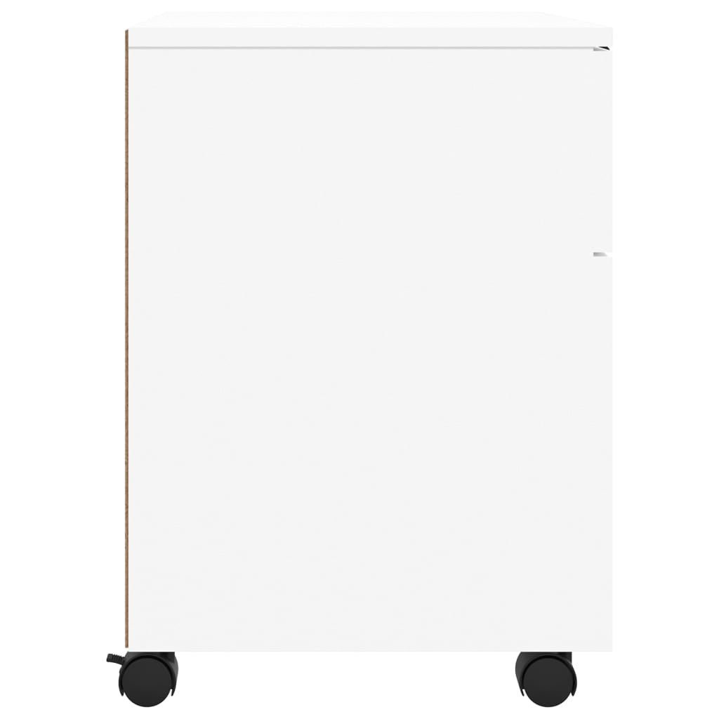 Mobil arkivskåp med hjul, vit, 45x38x54 cm