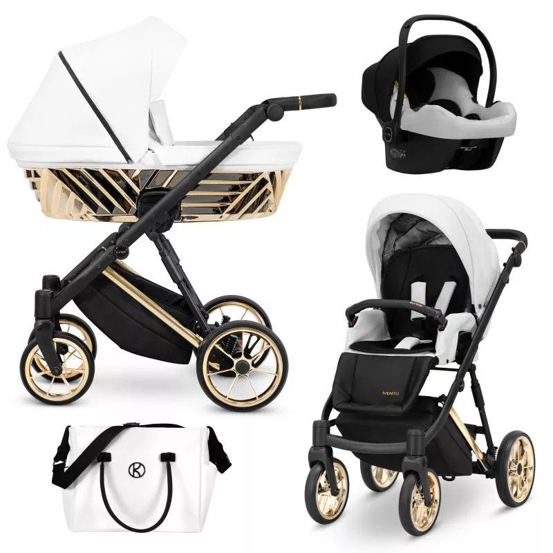 Kunert Ivento Glam 3-i-1 kombinationsbarnvagn med Cosmo säkerhetsstol, flera olika färger